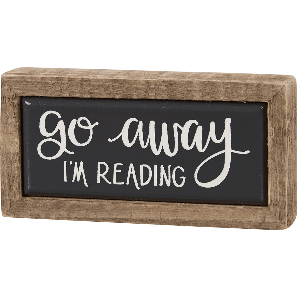 Go Away I'm Reading Box Sign Mini - Wood