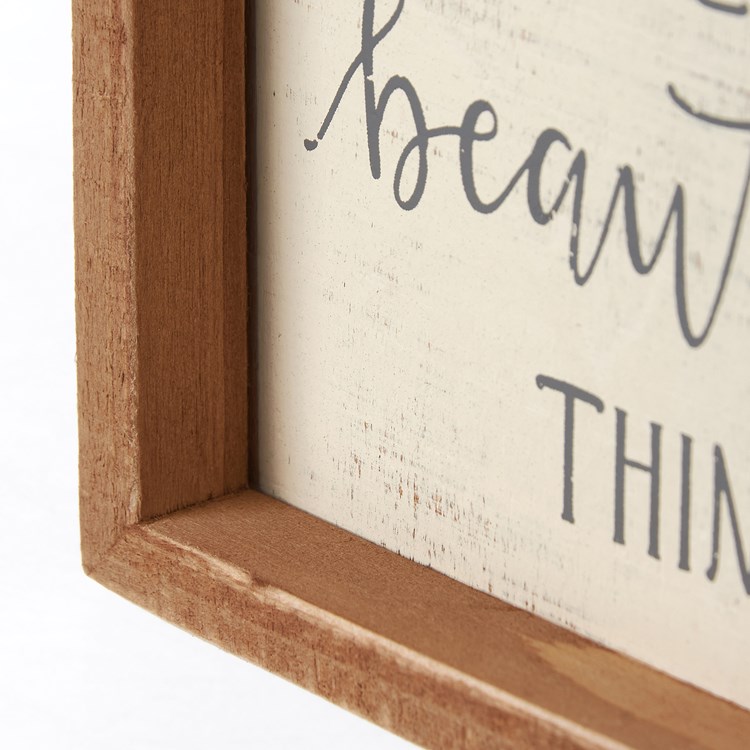 Speak Beautiful Things Inset Box Sign - Wood