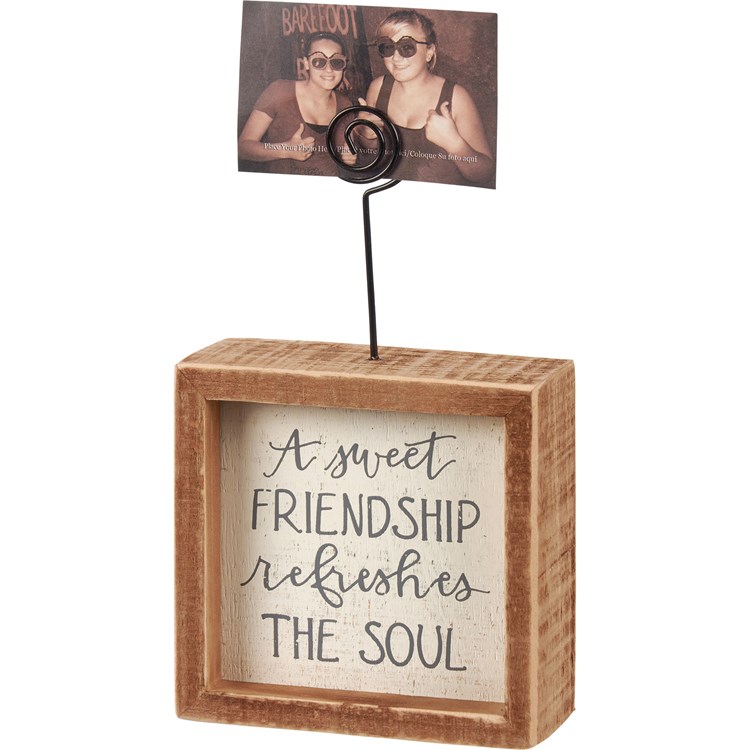 Sweet Friendship Inset Photo Block - Wood, Wire