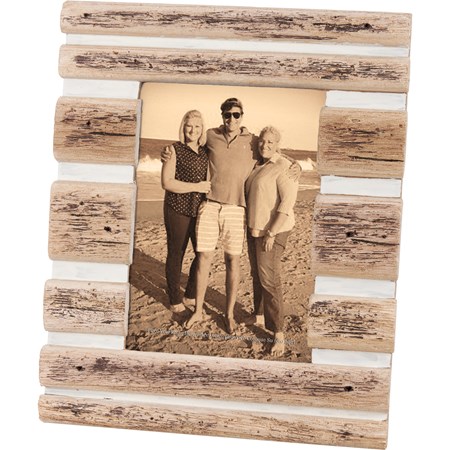 Photo Frame - Driftwood - 8.75" x 10.50" x 1", Fits 5" x 7" Photo - Wood, Glass