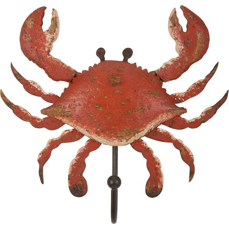 Hook - Crab - 7.50" x 7.50" x 1.75" - Wood, Metal