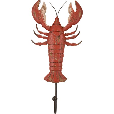 Hook - Lobster - 4.50" x 10" x 1.75" - Wood, Metal