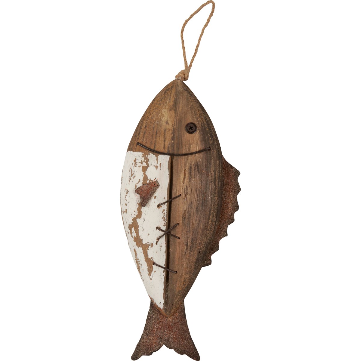 Driftwood Fish Hanging Decor - Wood, Jute