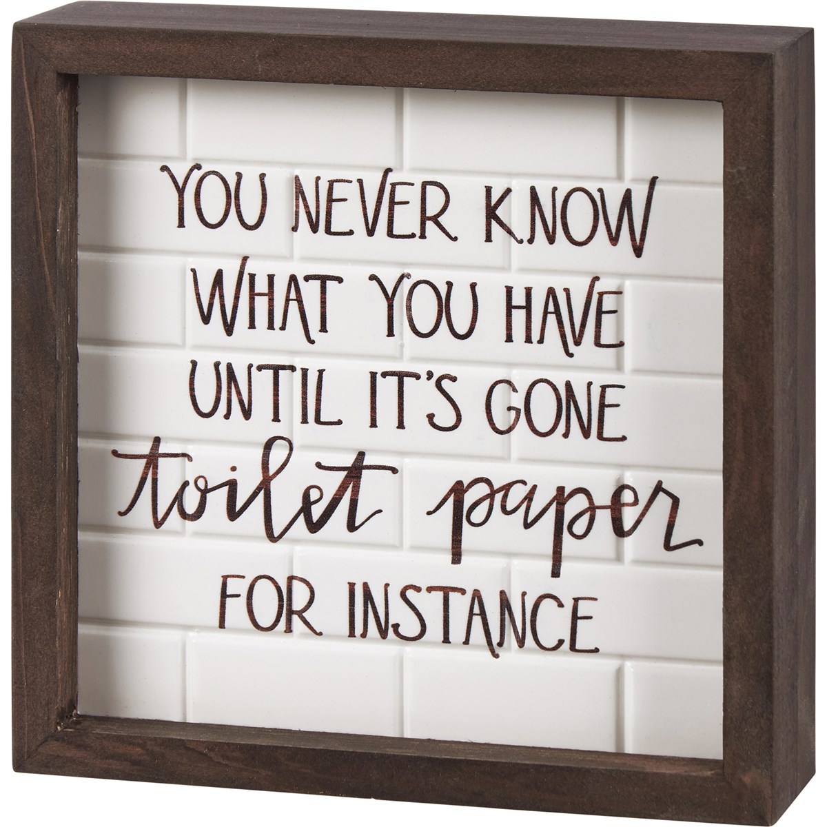 Toilet Paper For Instance Tile Inset Box Sign - Wood