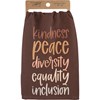 Kitchen Towel - Kindness Peace Diversity - 28" x 28" - Cotton