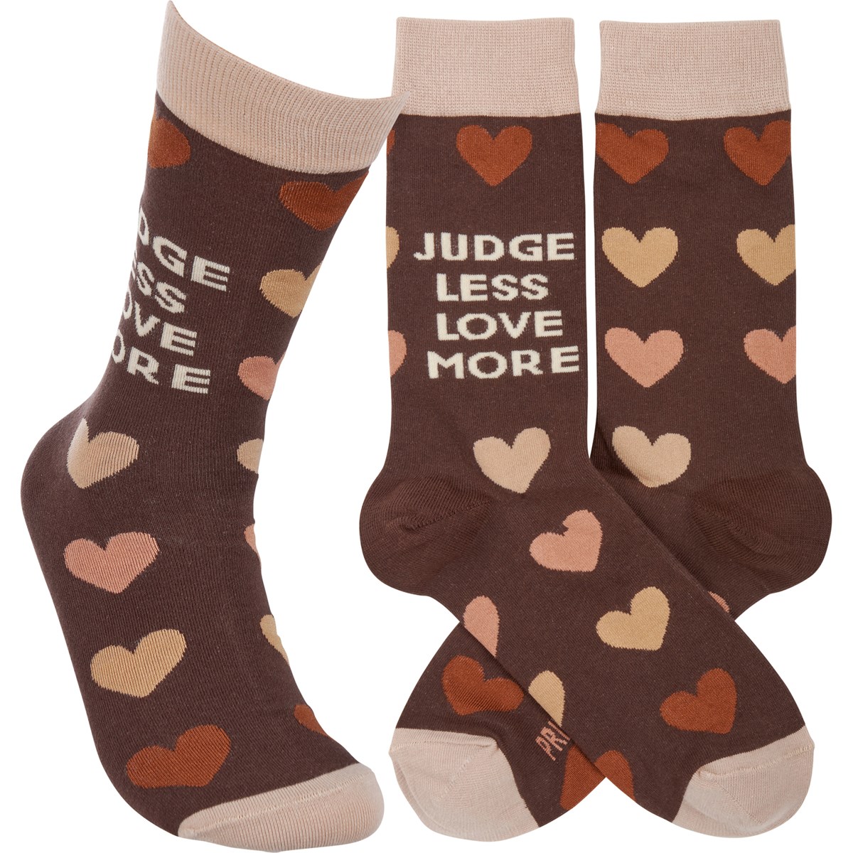 Socks - Judge Less Love More - One Size Fits Most - Cotton, Nylon, Spandex