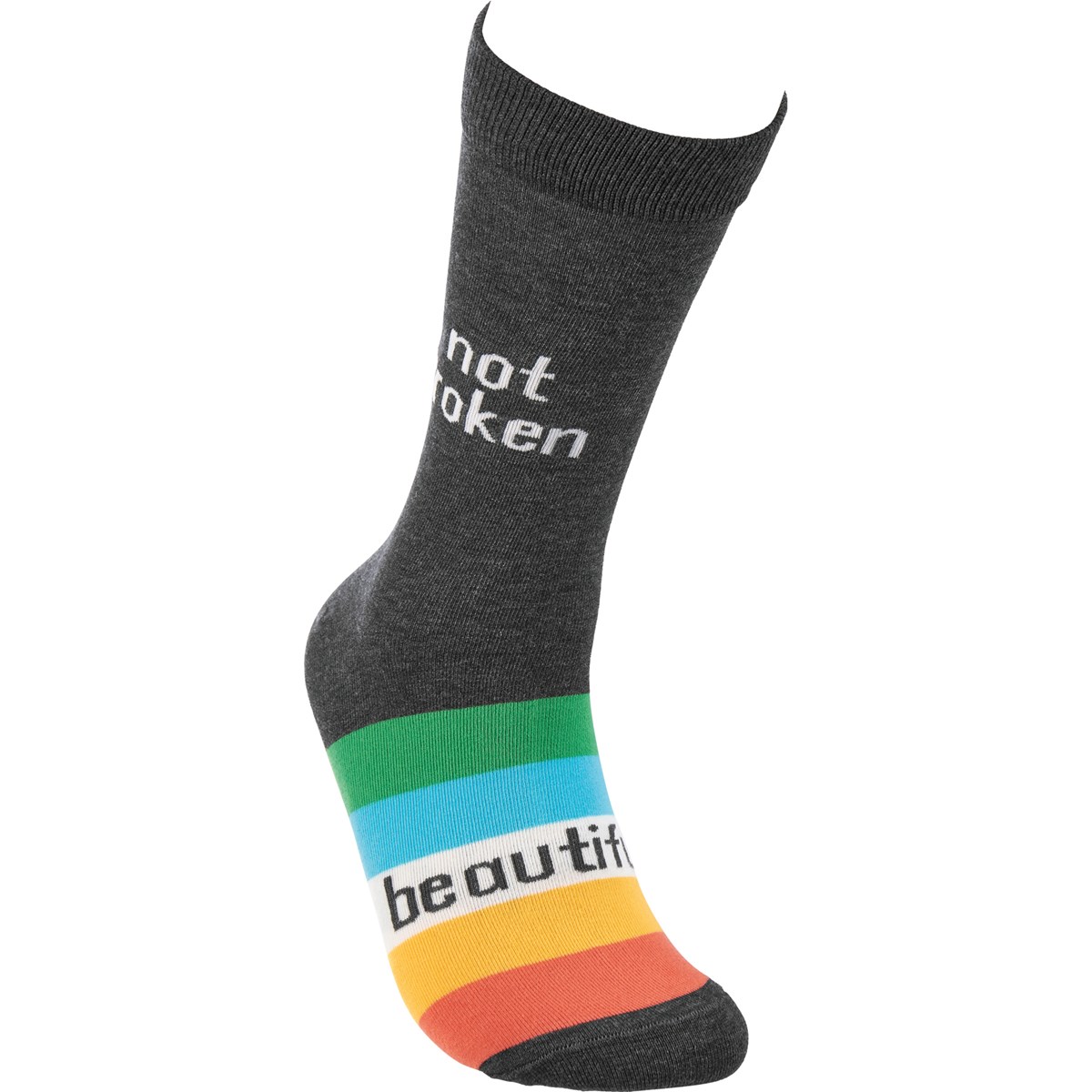 Socks - Not Broken Beautiful - One Size Fits Most - Cotton, Nylon, Spandex