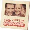 Plaque Frame - You're My Favorite - 6" x 6" x 0.50", Fits 5" x 3" Photo - Wood, Glass, Metal