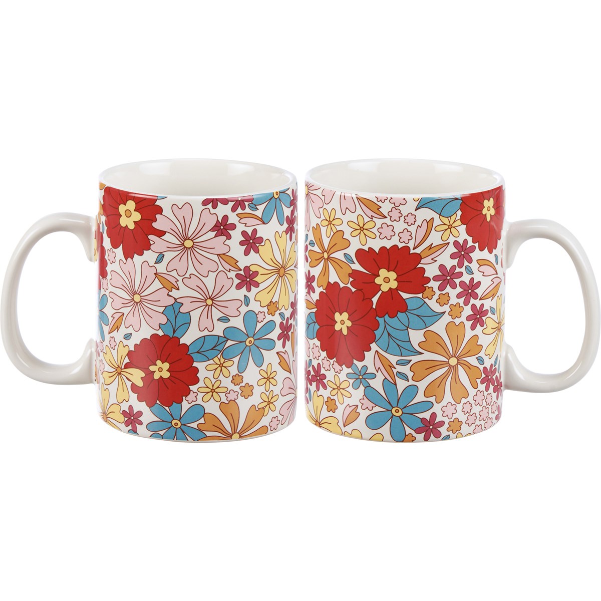 Mug - Groovy Floral - 20 oz., 5.25" x 3.50" x 4.50" - Stoneware