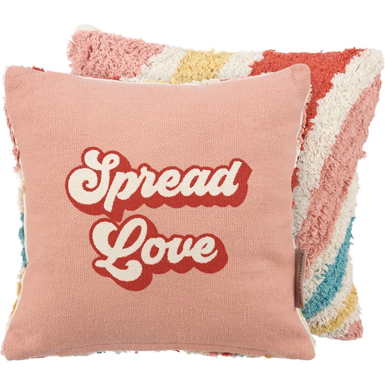 Pillow - Spread Love - 10" x 10" - Cotton, Zipper