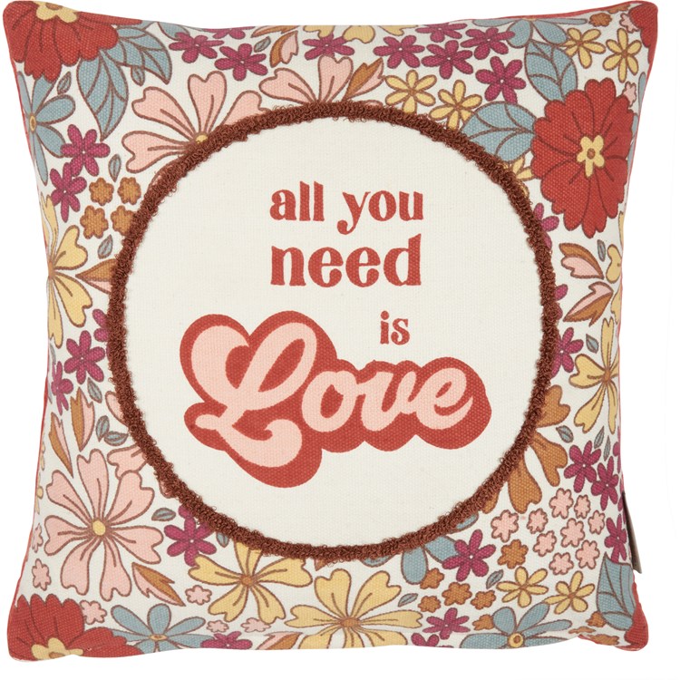 All You Need Is Love Pillow - Cotton, Velvet, Zipper