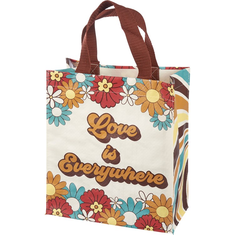 Daily Tote - Love Is Everywhere - 8.75" x 10.25" x 4.75" - Post-Consumer Material, Nylon