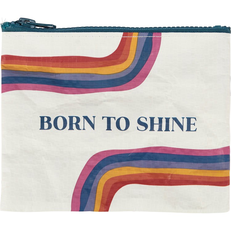 Born To Shine Zipper Wallet - Post-Consumer Material, Plastic, Metal