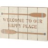 Welcome Our Happy Place Slat Box Sign - Wood