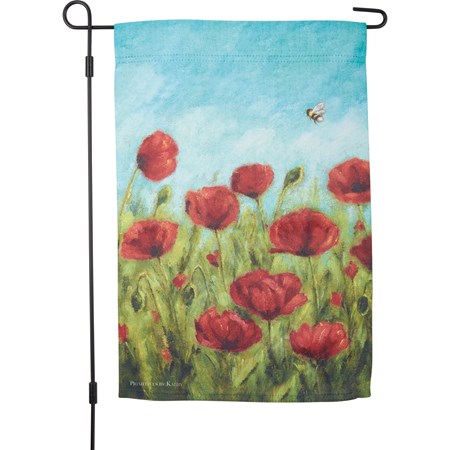 Garden Flag - Poppies - 12" x 18" - Polyester
