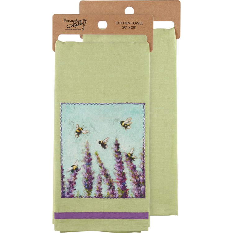 Lavender Kitchen Towel - Cotton, Ribbon