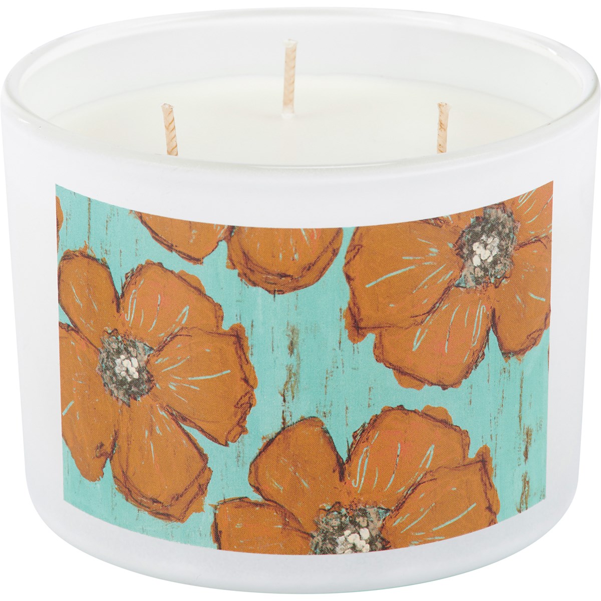 Floral Candle - Soy Wax, Glass, Cotton