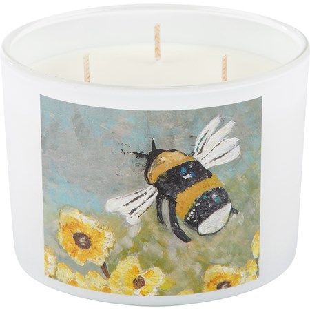 Jar Candle - Bee - 14 oz., 4.50" Diameter x 3.25" - Soy Wax, Glass, Cotton