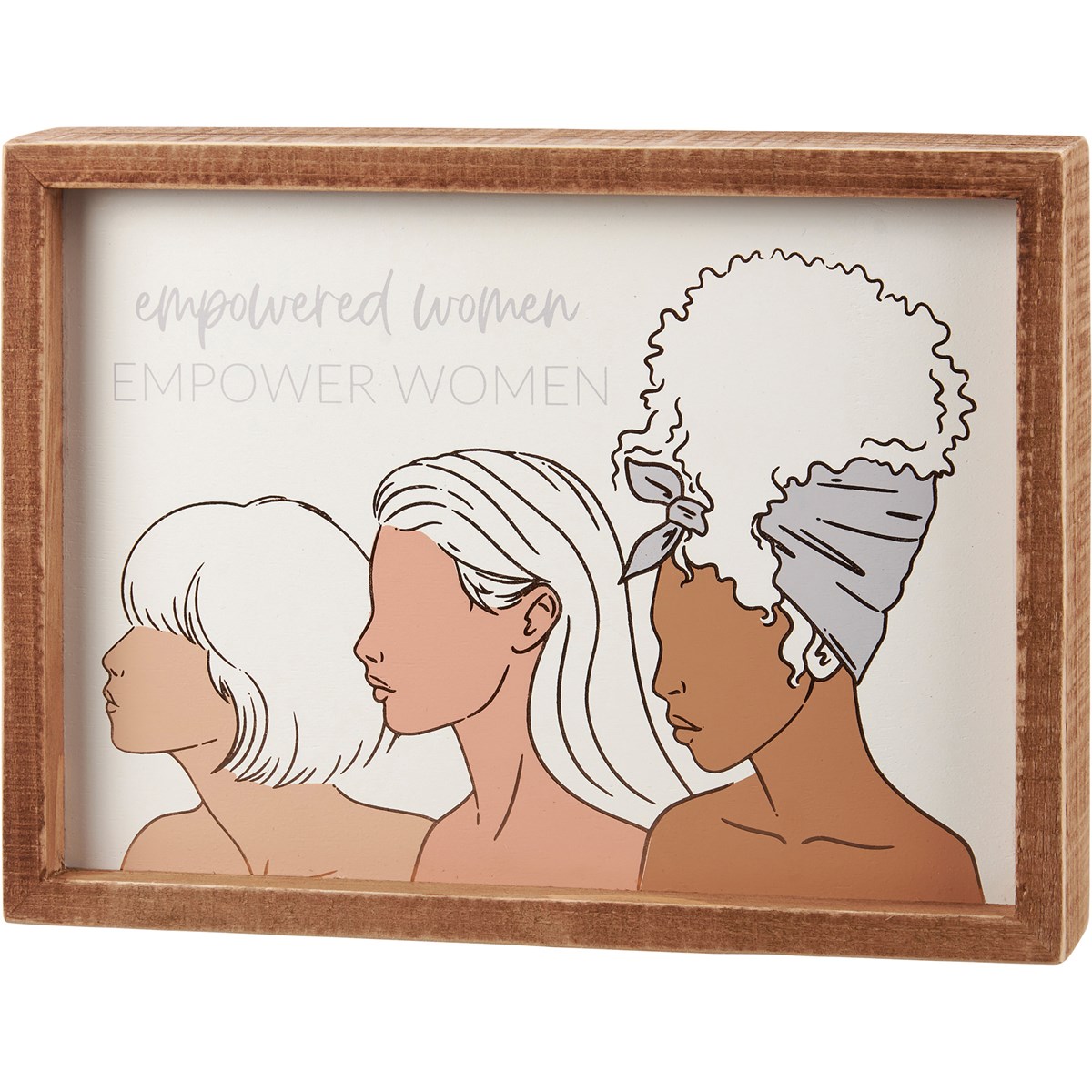 Inset Box Sign - Empower Women - 10" x 7.50" x 1.75" - Wood