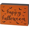 Happy Halloween Bats Block Sign - Wood