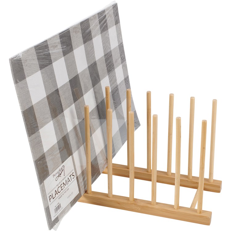 Paper Placemats Display Rack - Wood