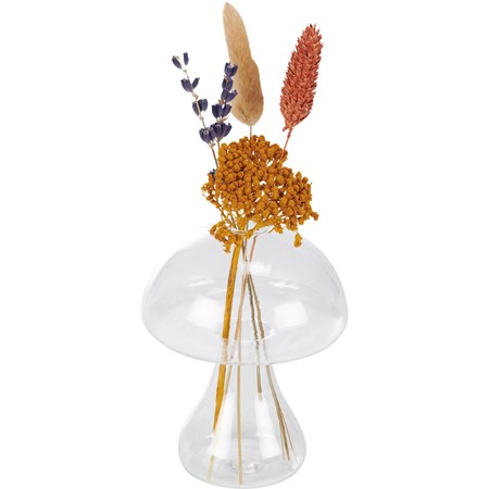 Vase - Standing Mushroom - 3.25" Diameter x 4.25" - Glass