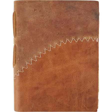 Journal - Leather Patchwork - 6" x 8" x 1.25" - Leather, Paper