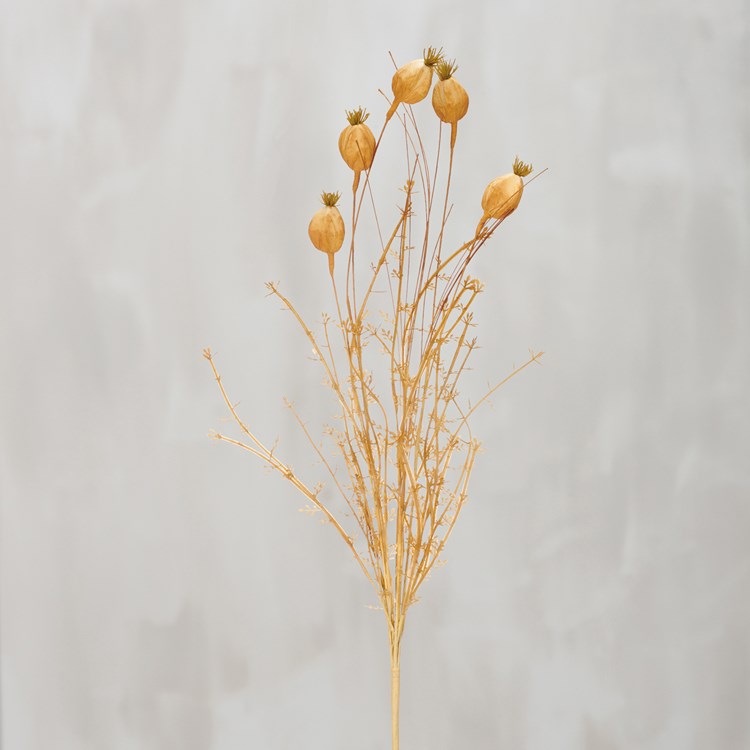Dried Reeds And Pods Bouquet - Plastic, Paper, Wire