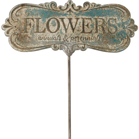 Stake - Flowers Annuals & Perennials - 13.25" x 5.25", 13" Tall Stake - Metal