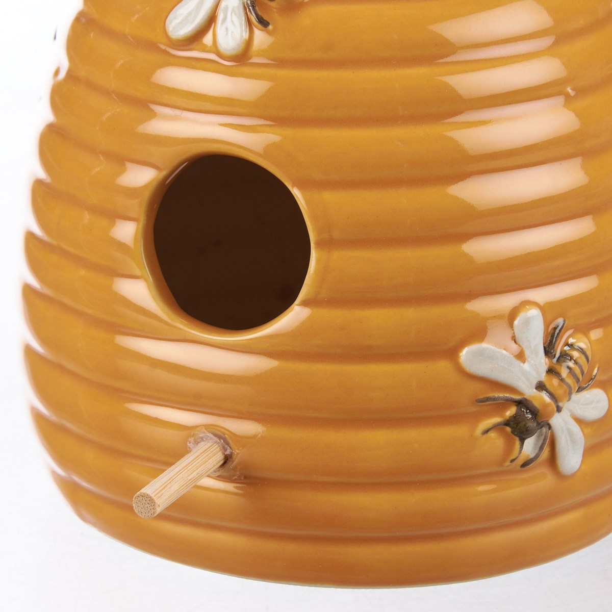 Bee Skep Birdhouse - Ceramic, Wood, Jute