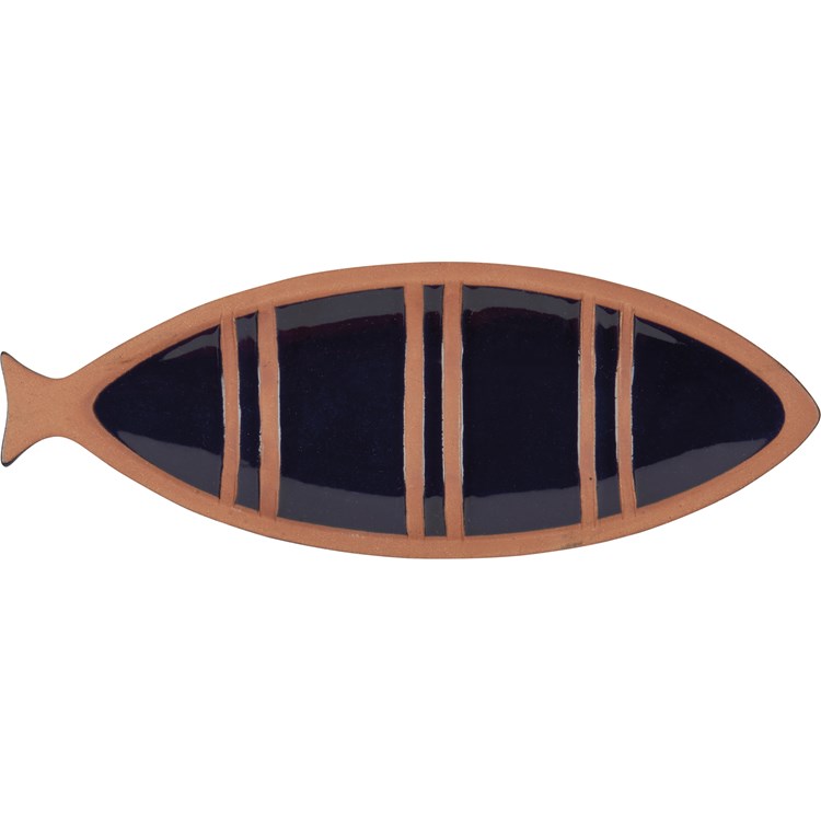 Striped Fish Tray - Stoneware