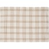 Cream Plaid Rug - Cotton, Polyester, Latex skid-resistant backing