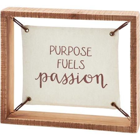 Canvas Wall Art - Purpose Fuels Passion - 8" x 7" x 1.50" - Wood, Canvas, Metal, Leather