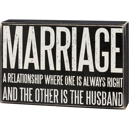 Relationship One Is Right Box Sign - Wood
