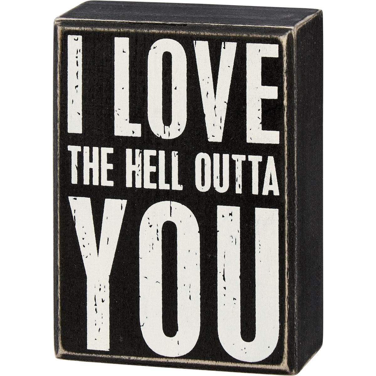 I Love You Box Sign - Wood