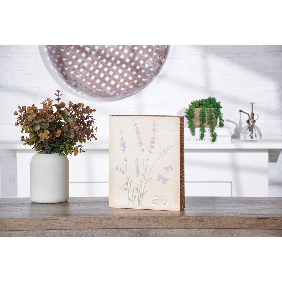 Collect Beautiful Moments Box Sign - Wood, Paper