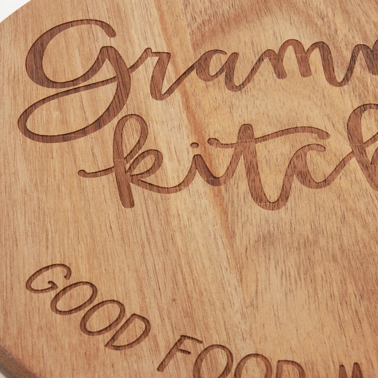 Grammy's Kitchen Cutting Board - Wood, Leather