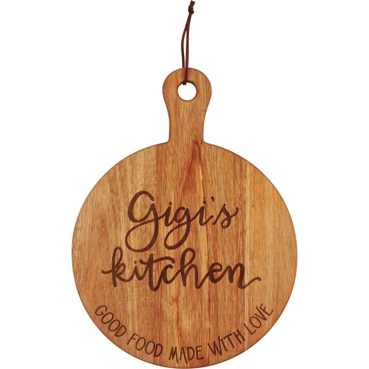 Gigi's Kitchen Cutting Board - Wood, Leather