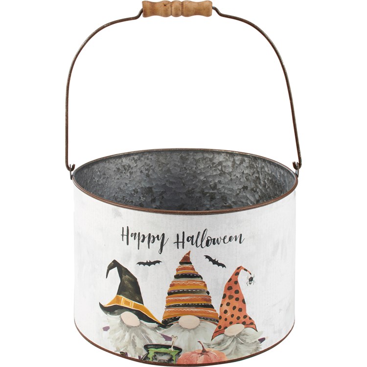 Happy Halloween Bucket Set - Metal, Paper, Wood