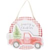 Christmas Truck Hanging Decor - Wood, Paper, Cotton