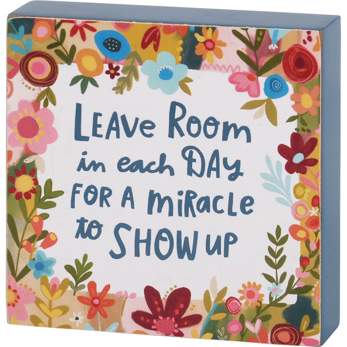 Leave Room For A Miracle Block Sign - Wood, Paper