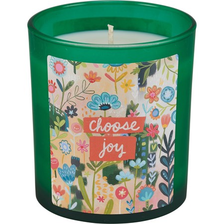 Jar Candle - Choose Joy - 8 oz., 3.25" Diameter x 3.50" - Soy Wax, Glass, Cotton