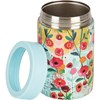 Red Flowers Can Cooler - Metal, Plastic