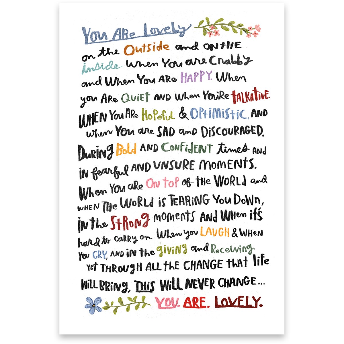 You Are Lovely Greeting Card - Paper