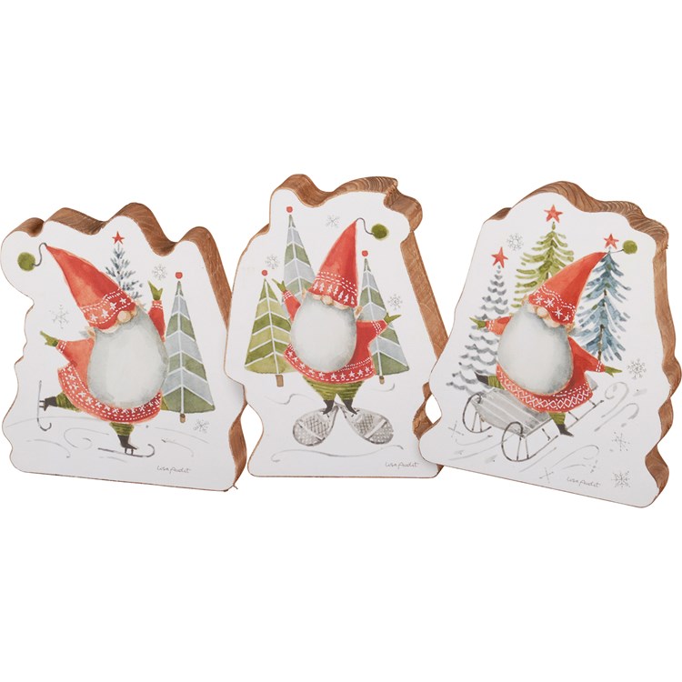 Christmas Gnomes Chunky Sitter Set - Wood, Paper