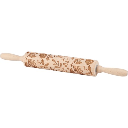 Christmas Greens Large Rolling Pin - Wood