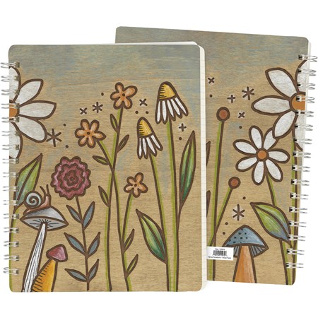 Floral Field Spiral Notebook - Paper, Metal