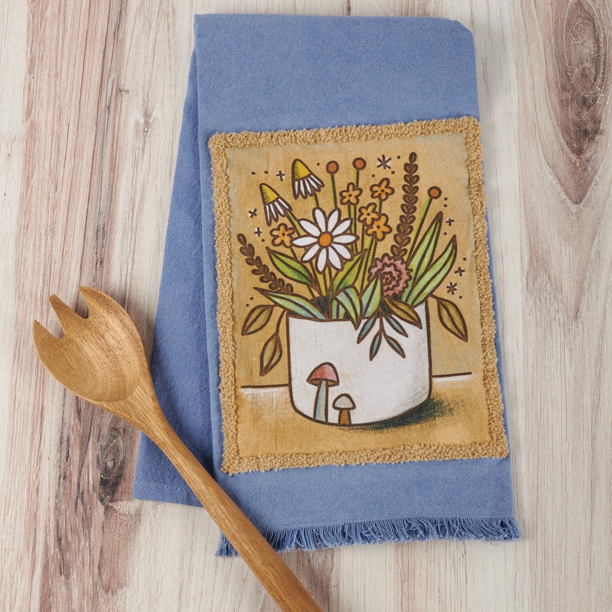 Floral Vase Kitchen Towel - Cotton, Chenille
