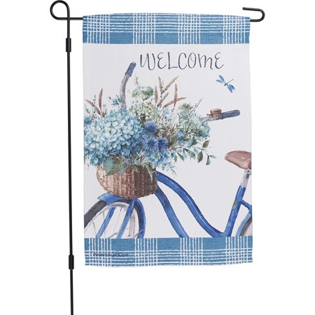 Garden Flag - Welcome Bike - 12" x 18" - Polyester