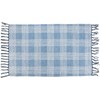 Blue Plaid Rug - Cotton, Chenille, Latex skid-resistant backing